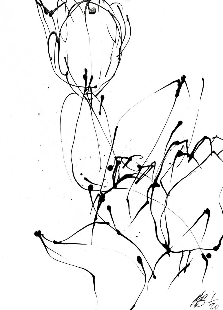 Original Abstract Drawing by ANNE BORCHARDT