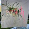 Ready to hang piece, acrylic and spray paint on untreated canvas on stretcher frame. Painted on an autumn day in the garden. At the time of the photo, the piece was not framed yet. The creases will come out as soon as I stretch it for you before delivery.
