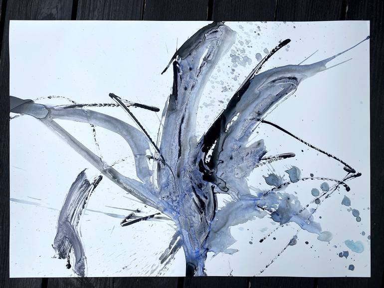 Original Abstract Floral Painting by ANNE BORCHARDT