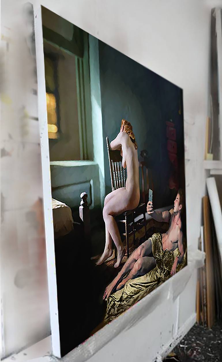 Original Conceptual Nude Painting by José María Díaz Ligüeri Ariño