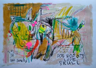 Original Abstract Dogs Paintings by martinus sumbaji