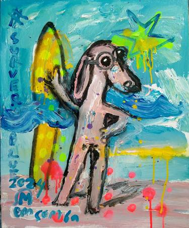 Original Abstract Expressionism Cartoon Paintings by martinus sumbaji