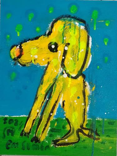 Original Abstract Expressionism Dogs Paintings by martinus sumbaji