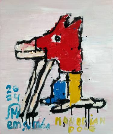 Original Abstract Dogs Paintings by martinus sumbaji