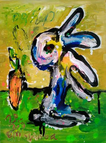 Original Abstract Expressionism Animal Painting by Martinus Sumbaji