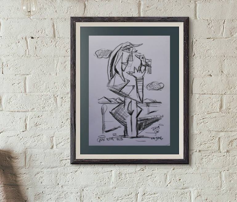 Original Abstract Expressionism Women Drawing by martinus sumbaji