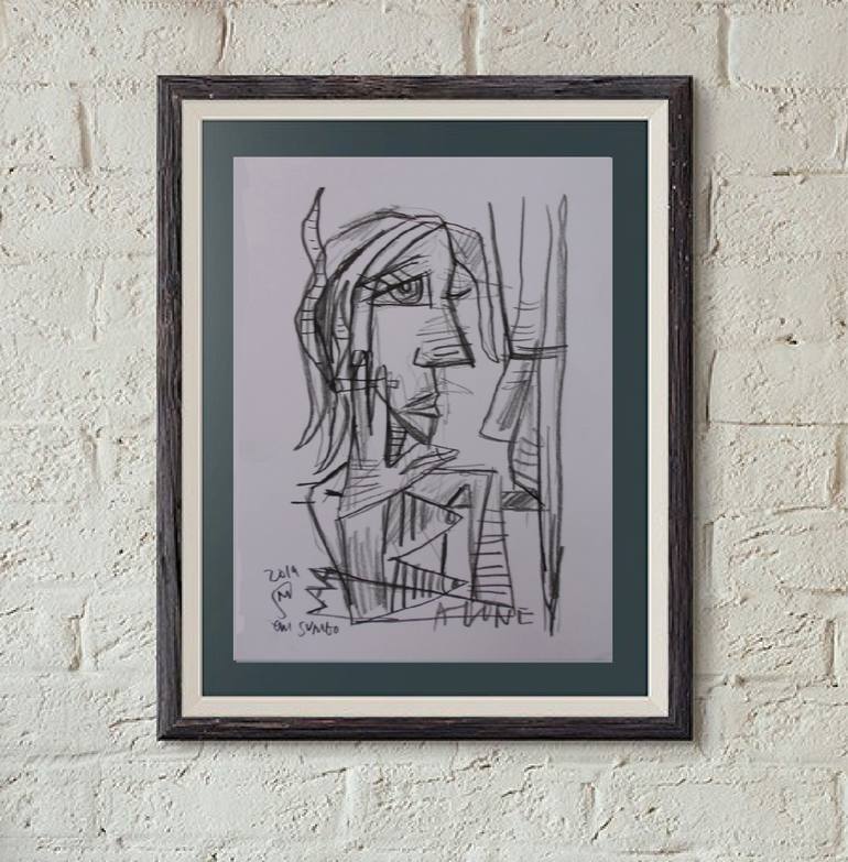 Original Abstract Expressionism Erotic Drawing by Martinus Sumbaji
