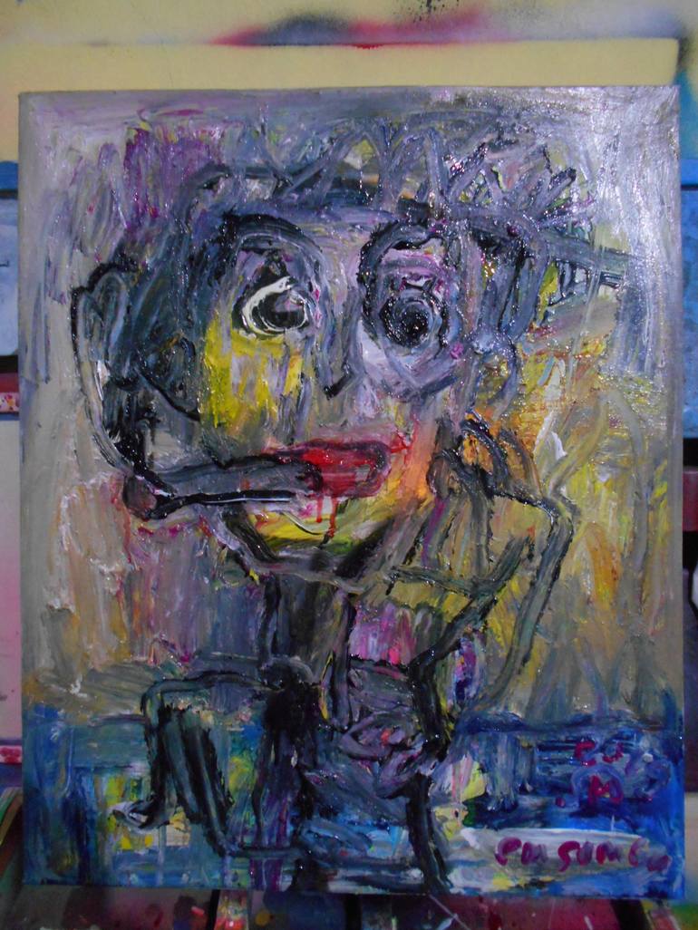 Original Abstract Men Painting by martinus sumbaji