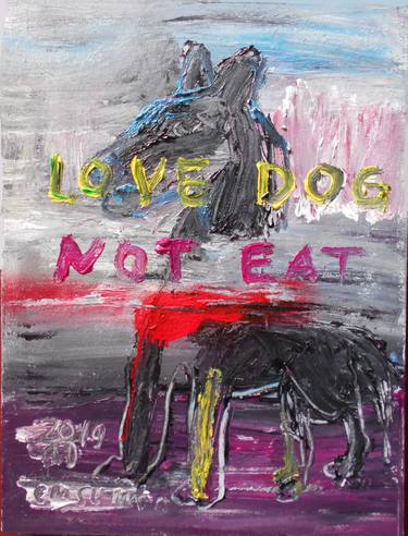 Original Abstract Dogs Paintings by martinus sumbaji