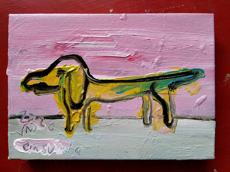 Original Abstract Dogs Painting by martinus sumbaji