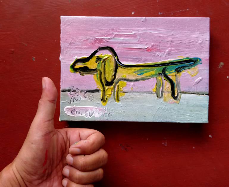 Original Abstract Dogs Painting by martinus sumbaji