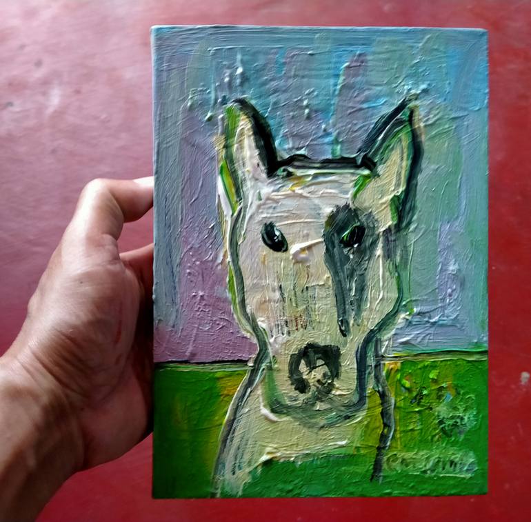 Original Abstract Dogs Painting by martinus sumbaji