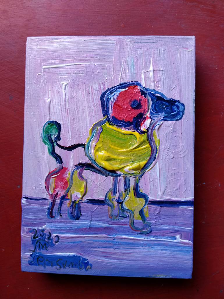 Original Abstract Expressionism Dogs Painting by martinus sumbaji