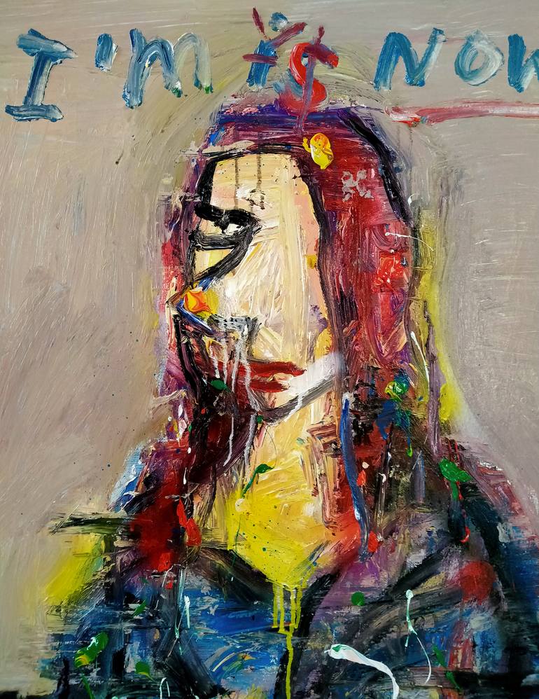 Original Abstract Expressionism Women Painting by martinus sumbaji