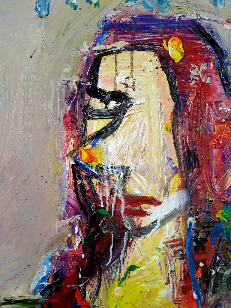 Original Abstract Expressionism Women Painting by Martinus Sumbaji