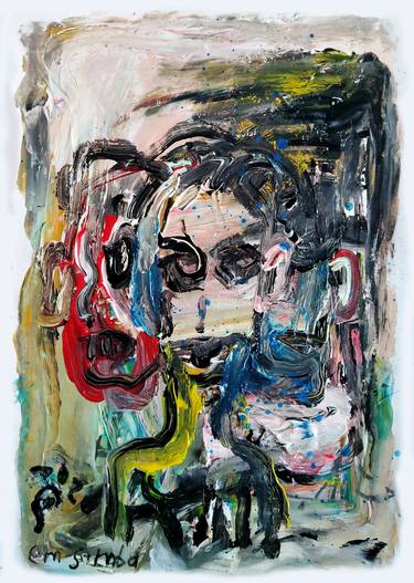 Original Abstract Men Paintings by martinus sumbaji