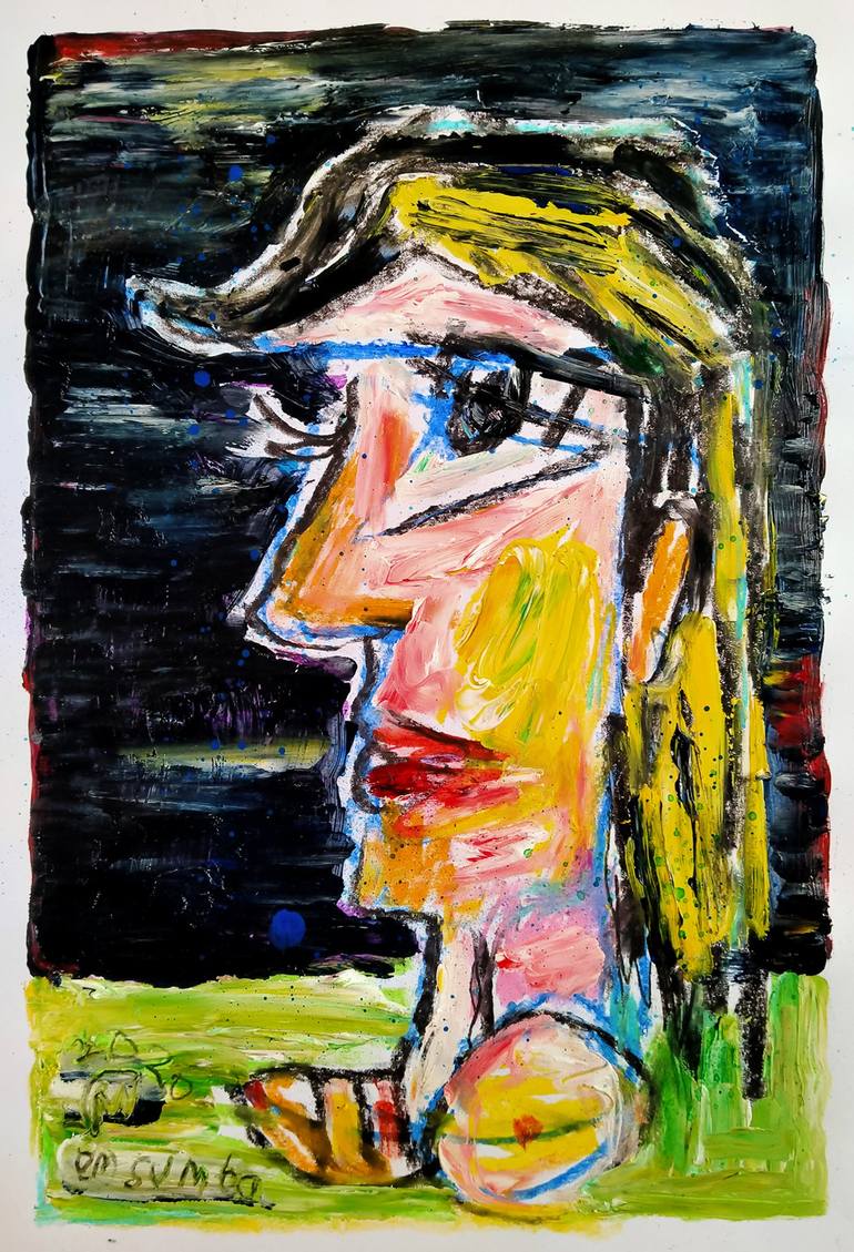 Woman with Yellow Hair Painting by martinus sumbaji | Saatchi Art Woman with Yellow Hair Painting by martinus sumbaji | Saatchi Art