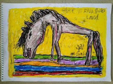 Original Abstract Expressionism Horse Paintings by martinus sumbaji