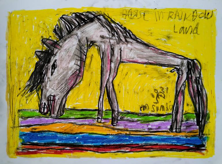 Original Abstract Expressionism Horse Painting by martinus sumbaji