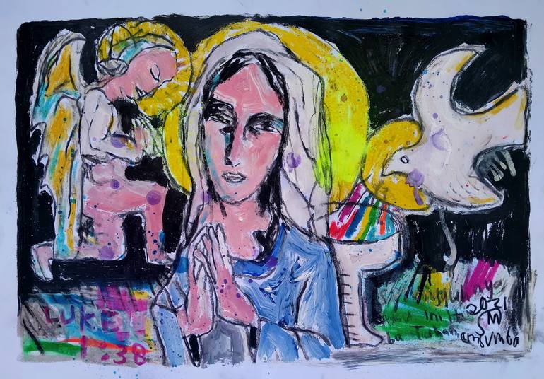 Original Abstract Expressionism Women Paintings by Martinus Sumbaji