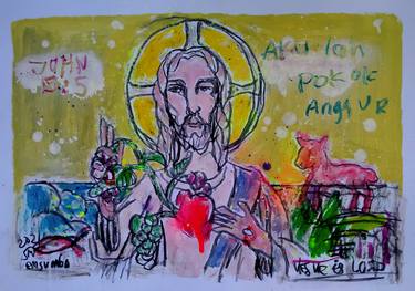 Original Abstract Expressionism Religious Paintings by martinus sumbaji