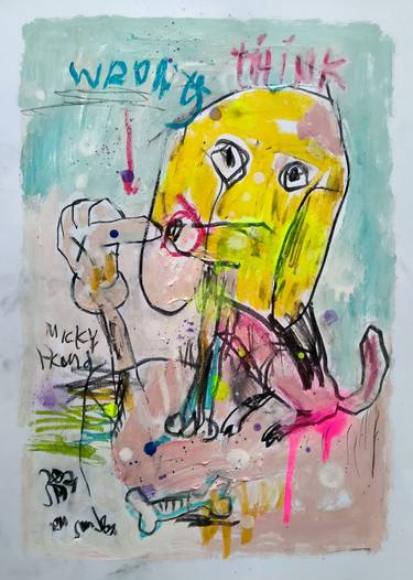 Original Abstract Expressionism Dogs Paintings by martinus sumbaji