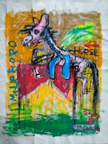 Original Abstract Expressionism Horse Paintings by martinus sumbaji