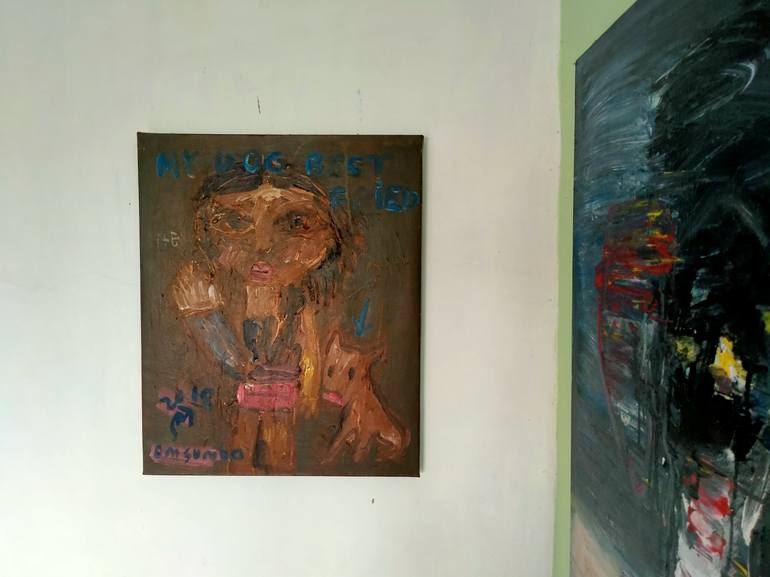 Original Dogs Painting by martinus sumbaji