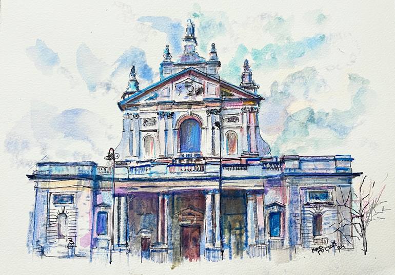 Original Illustration Architecture Painting by Madpolkas Design Studio