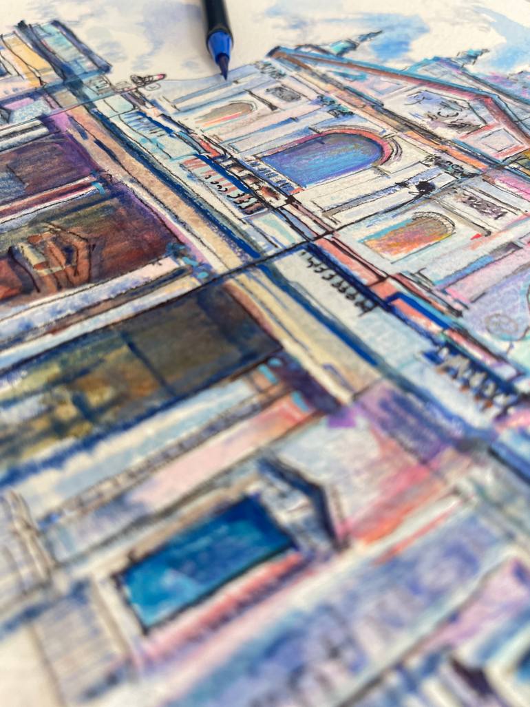 Original Illustration Architecture Painting by Madpolkas Design Studio