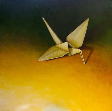 Paper Crane Painting By Pj Mills Saatchi Art