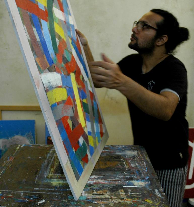 Original Abstract Expressionism Abstract Painting by Baljeet Singh