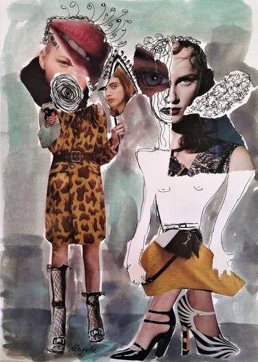 Original Figurative Fashion Collage by Adri Reyneke