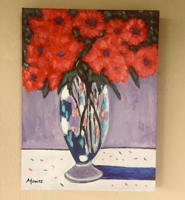 Red Flowers in Vase thumb