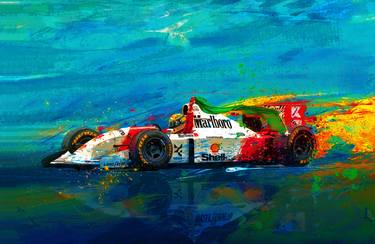 Original Abstract Expressionism Automobile Mixed Media by Alan Greene
