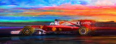Original Abstract Expressionism Automobile Mixed Media by Alan Greene