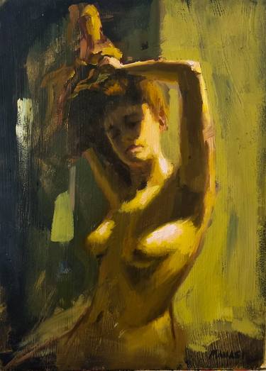 Original Impressionism Nude Painting by Guido Mauas