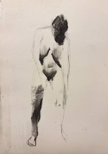 Original Impressionism Nude Drawing by Guido Mauas
