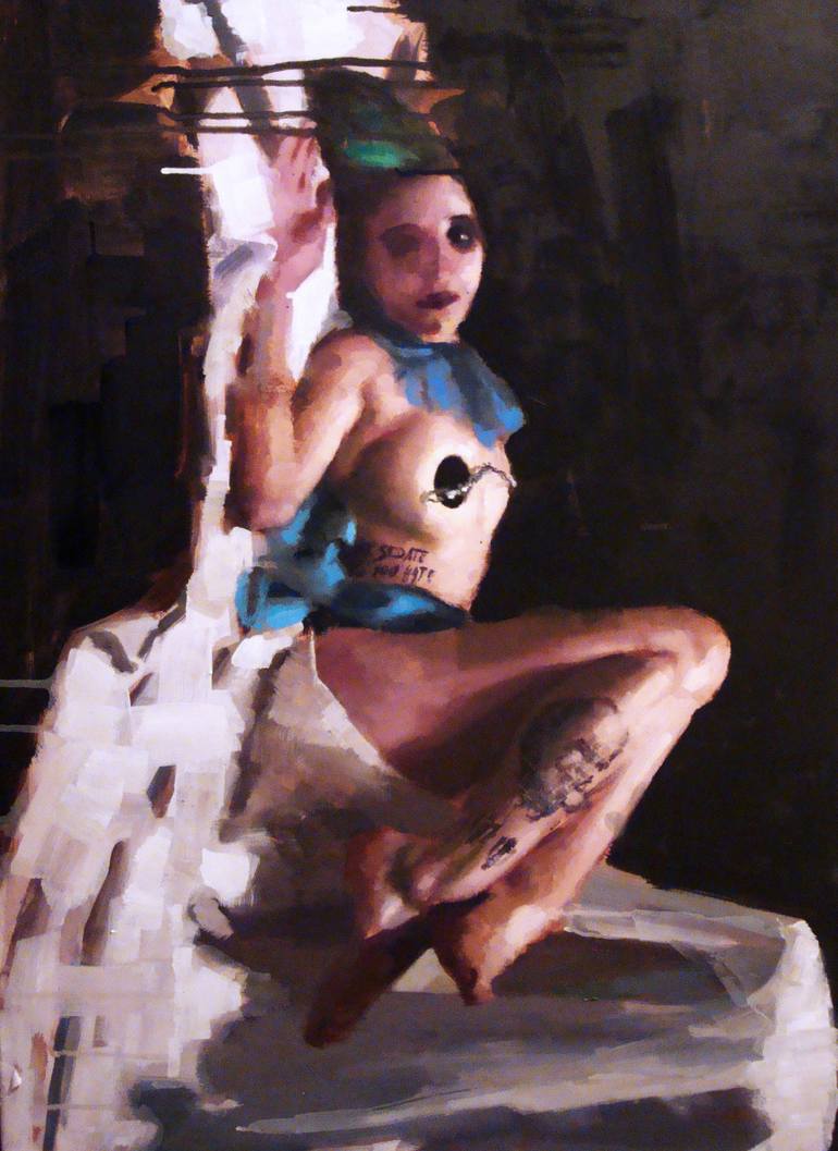 Original Impressionism Erotic Painting by Guido Mauas