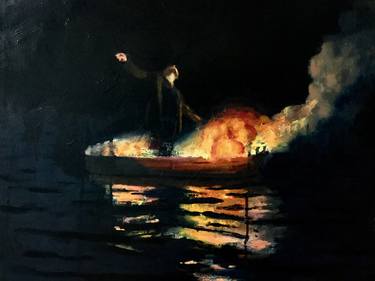 Self portrait on a burning boat thumb