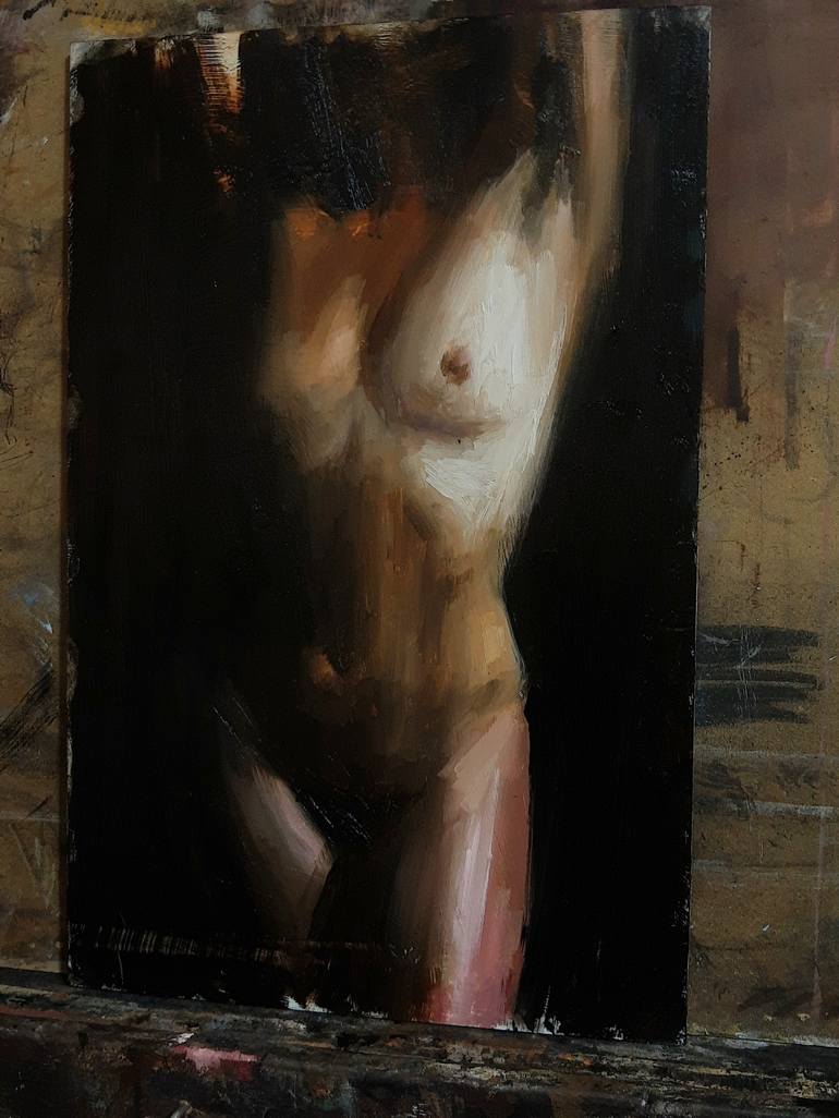 Original Realism Nude Painting by Guido Mauas