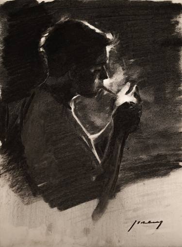 Sketch for a Guy Lighting a Cigarette thumb