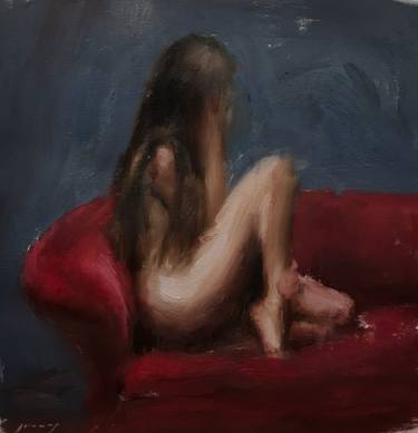 Nude on a Red Couch thumb