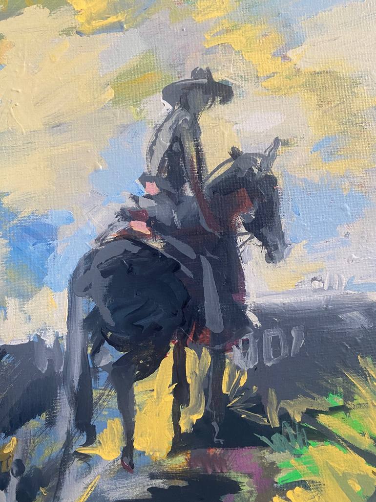 Original Figurative Horse Painting by Amy Bernays