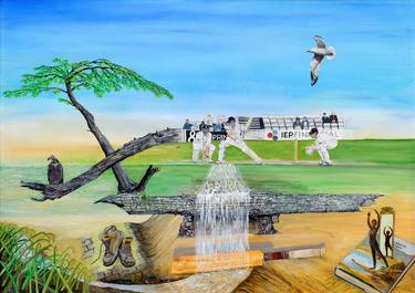 Original Surrealism Sports Painting by NEIL FARLEY