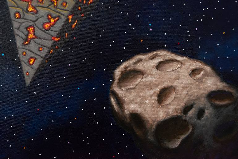 Original Surrealism Outer Space Painting by Andrzej Ratajczyk