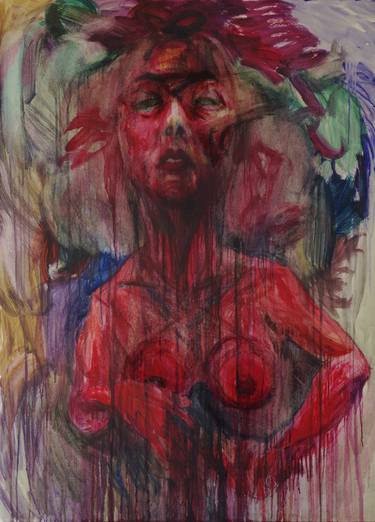 Original Expressionism Portrait Painting by Nah Su