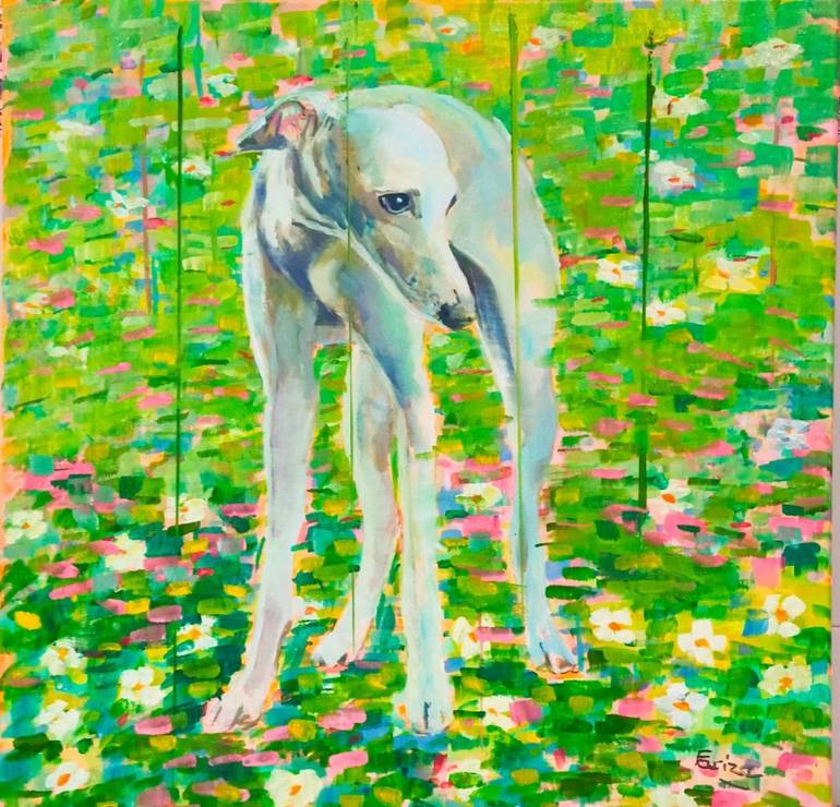 Original Contemporary Dogs Paintings by Amaya Fernández Fariza