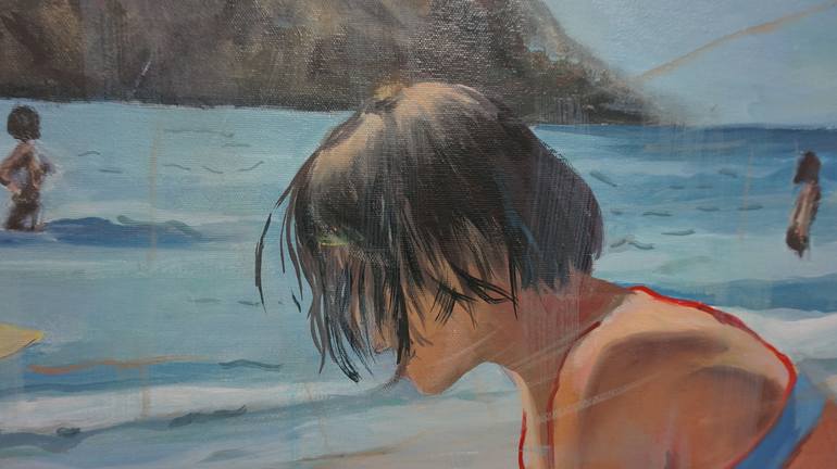 Original Figurative Beach Painting by Amaya Fernández Fariza