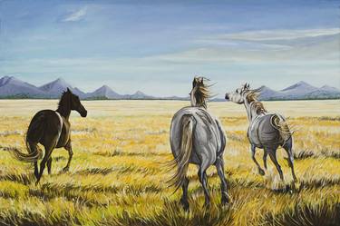 Print of Horse Paintings by Stephanie Hoogveld